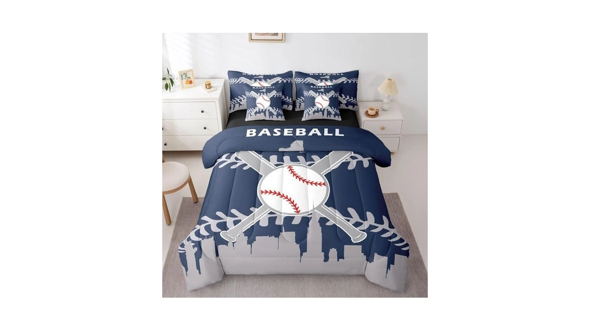 Erosebridal 7 Pcs Comforter Set Full Size,boys Baseball Bed In