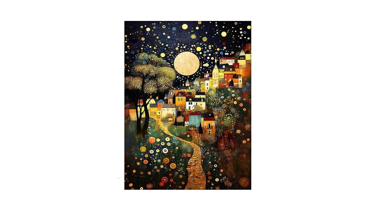 Igoodom Diamond Art Kits For Adults, Diy Golden Moon Town