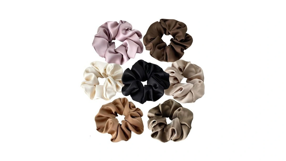 7 Pcs Satin Scrunchies Soft Hair Ties Fashion Hair Bands