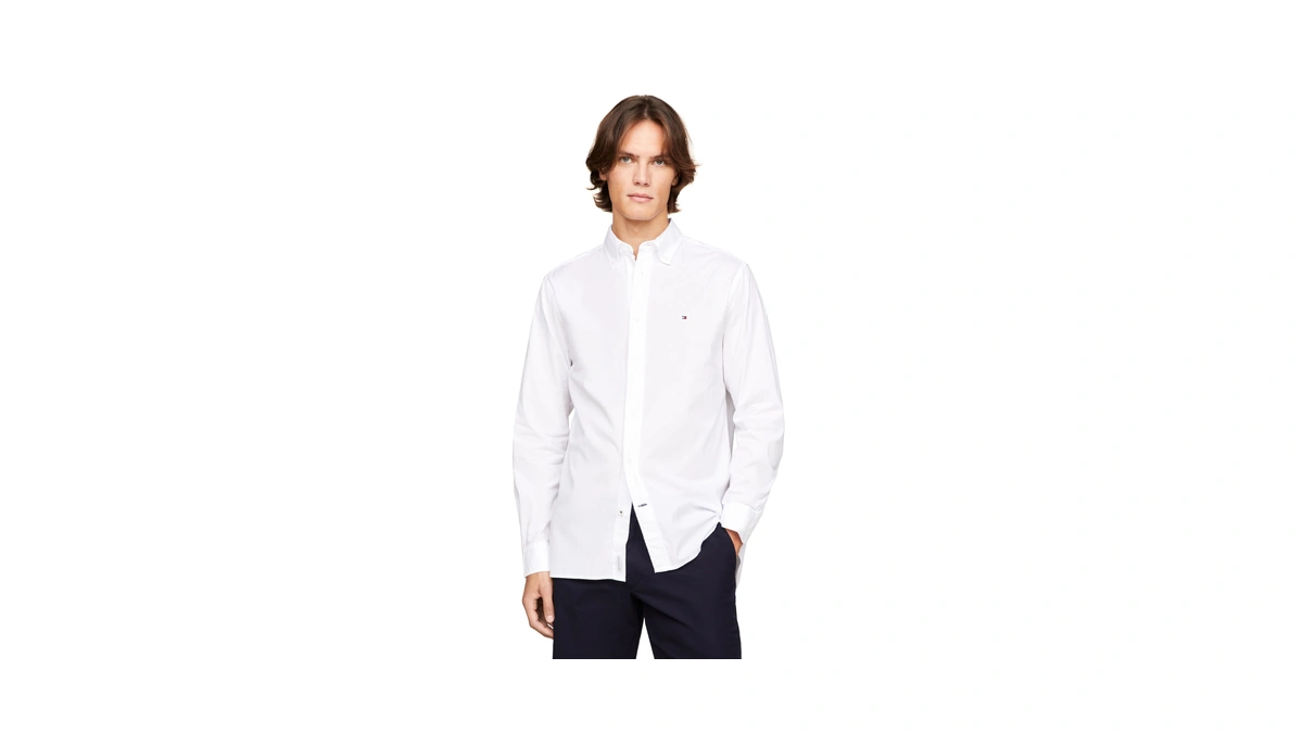 Tommy Hilfiger Mens Long Sleeve Poplin Shirts In Regular Fit,