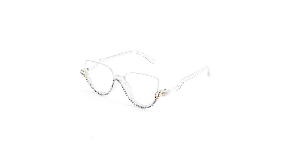 Feisedy Women Blue Light Blocking Glasses Fashion Half Frame Cat