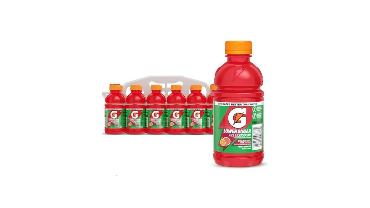 Gatorade Lower Sugar Sports Drink, Fruit Punch, 12 Oz Bottles,