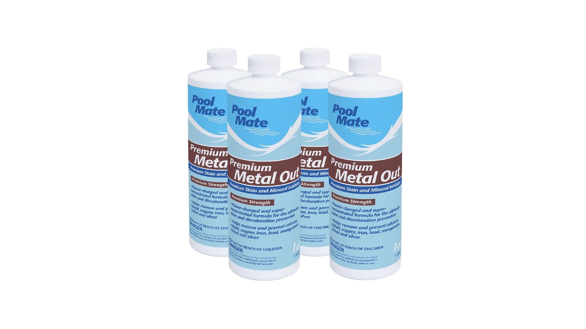 Pool Mate 1-quart 4-pack Premium Metal Out, Pool Metal Remover,