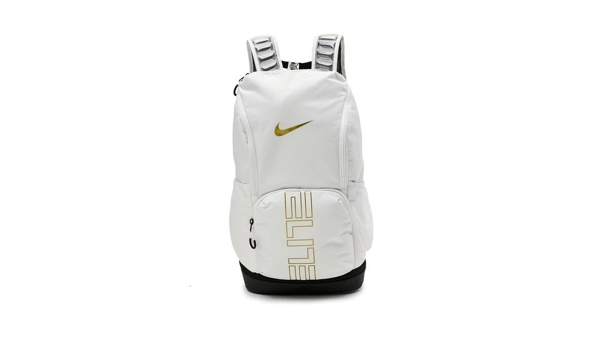 Nike, Unisex, Varsity Elite Backpack (32l), White/black/metallic Gold, One Size