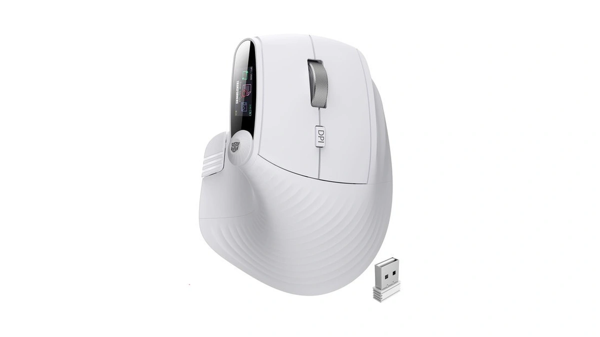 Transformers Vertical Ergonomic Mouse With Led Screen & Knob Control
