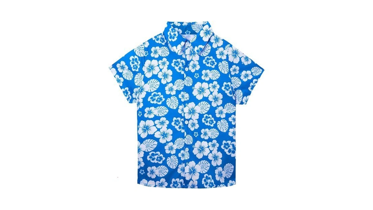 Eobekee Boys Hawaiian Shirt Kids Button Down Hawaii Beach Tops