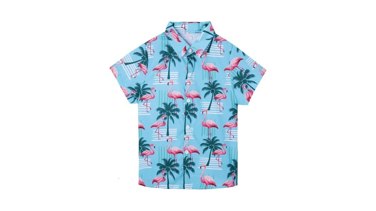 Eobekee Boys Hawaiian Shirt Kids Button Down Hawaii Beach Tops