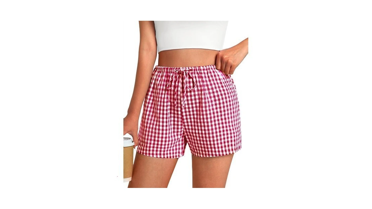 Gkbk Boxer Shorts For Women Gingham Pajama 2026 Summer Spring