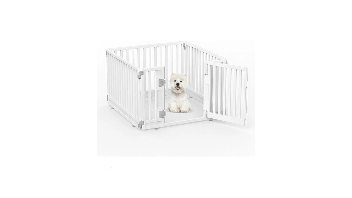 Pet Playpen With Door Dog Playpen Foldable Pu...