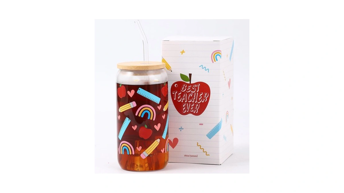 Celebloom Teacher Appreciation Gifts For Women Glass Cup With Lid