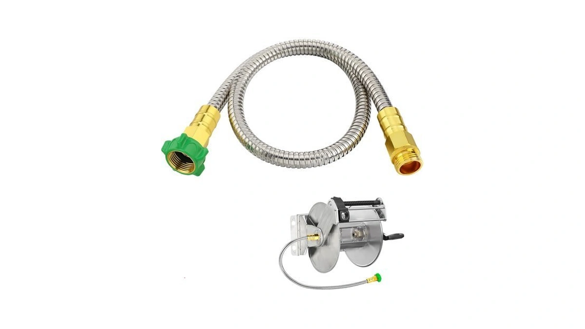 Short Metal Garden Hose With Male Female Conn...