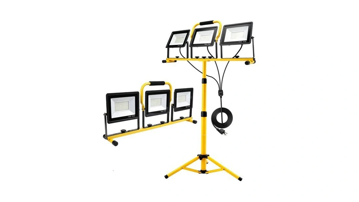 3x70w Led Work Light, Adjustable Tripod Portable Construction Flood Light