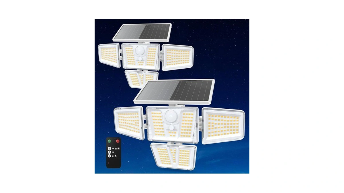 Tuyluxe Solar Lights Outdoor White,3600lm Motion Sensor Outdoor Lights
