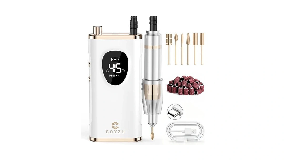 Coyzu Professional Electric Nail Drill Rechargeable Nail File With Bits