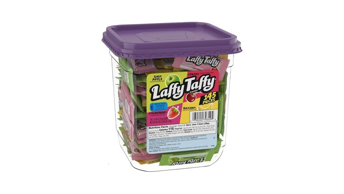 Laffy Taffy Assorted Mini Bars, Fruity Candy, Individually Wrapped, 145