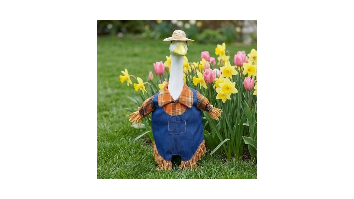 Scarecrow Porch Goose Outfit, All-season Weatherproof, Fits 21-29" Geese