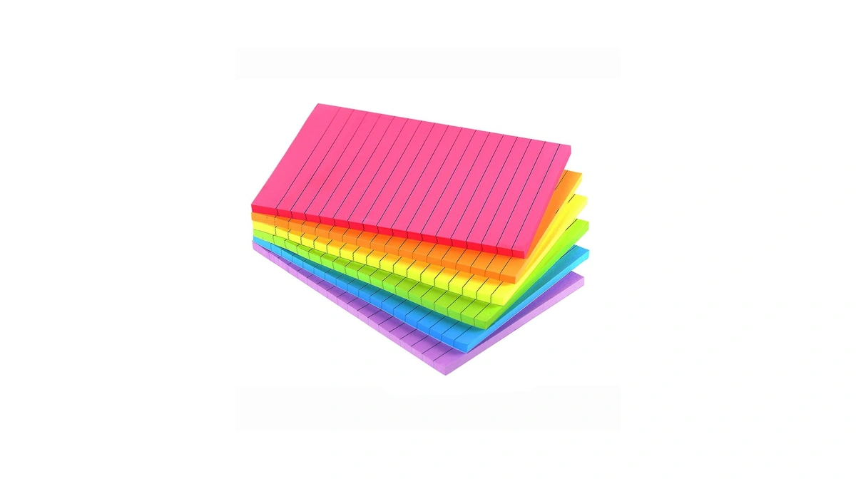Lined Sticky Notes 4x6 In Bright Ruled Stickies Colorful Memo