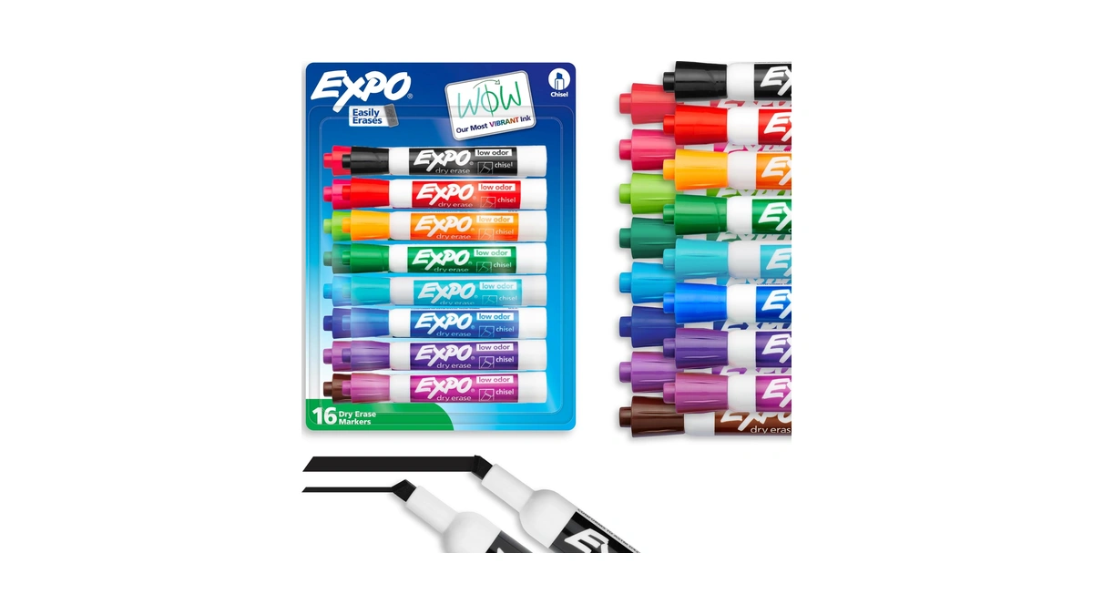 Expo Dry Erase Markers, Low Odor Ink, Assorted Colors, Chisel