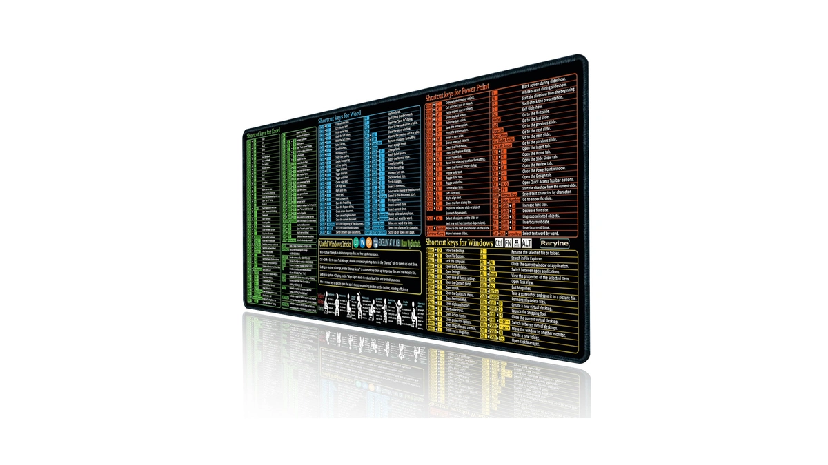 Raryine Excel/word/power Point/windows Mouse Pad,non-slip&waterproof Large Gaming Office Pc Desk