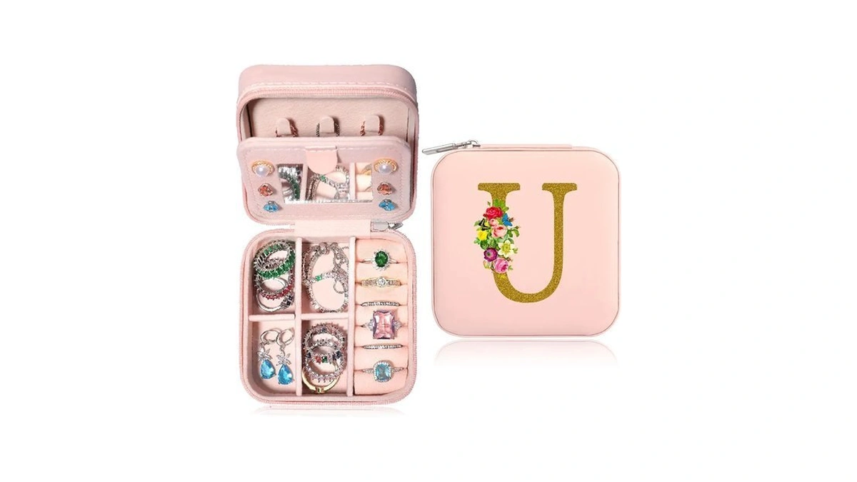 Xiuqilai Jewelry Box For Women, Birthday Gifts, Pink Small Travel