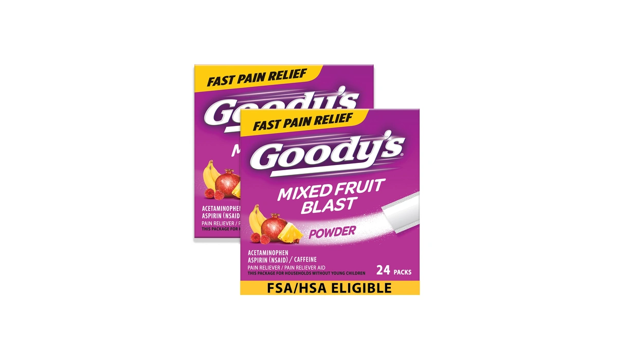 Goody's Triple Action Pain Relief, Mixed Fruit Powder, 24 Count,