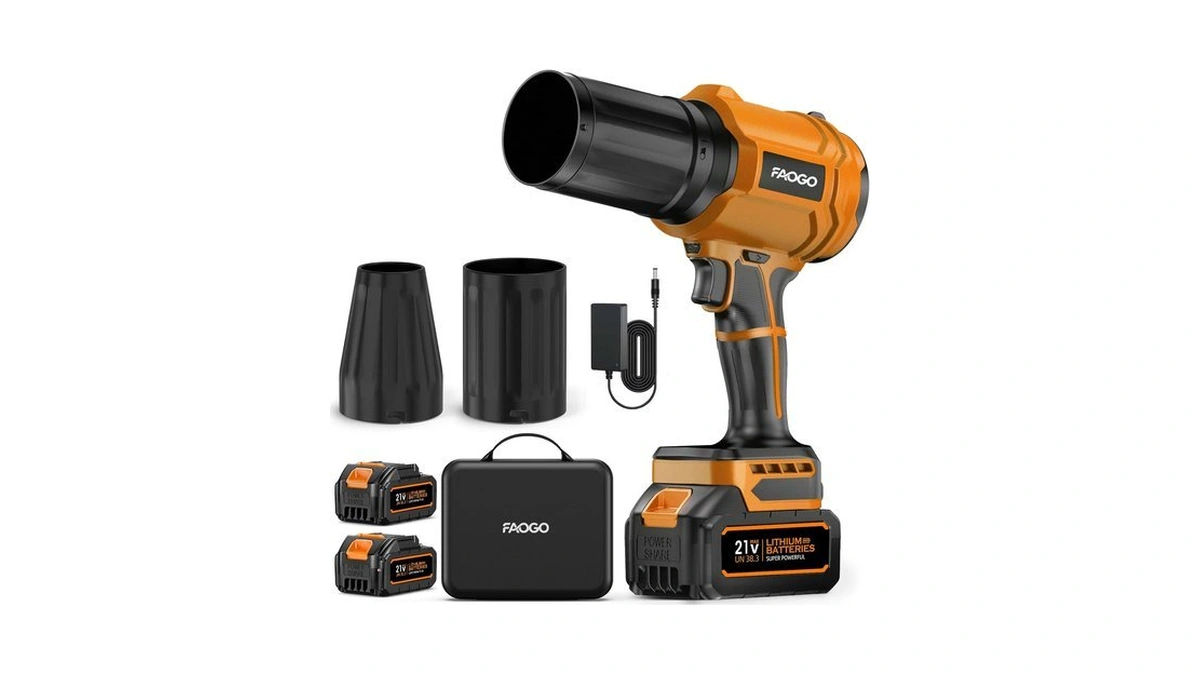 Faogo Cordless Leaf Blower With 2 Batteries & Charger -