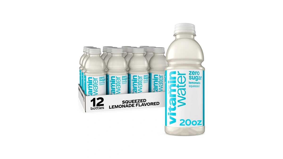 Vitaminwater Squeezed Lemonade Zero Sugar, Flavored Water Beverage Bottles, 20
