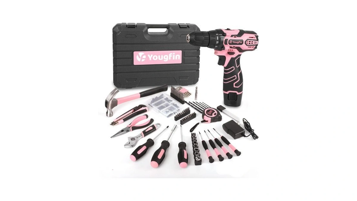 Yougfin Pink Cordless Drill Driver Set 12v With Charger And