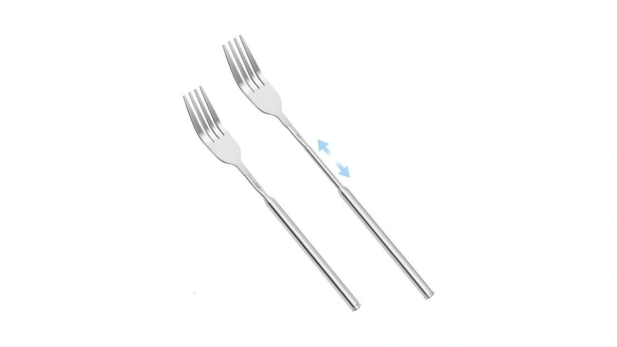 2 Pcs Extendable Fork, Prank Long Telescopic Forks, Expandable 8.7-25.4"