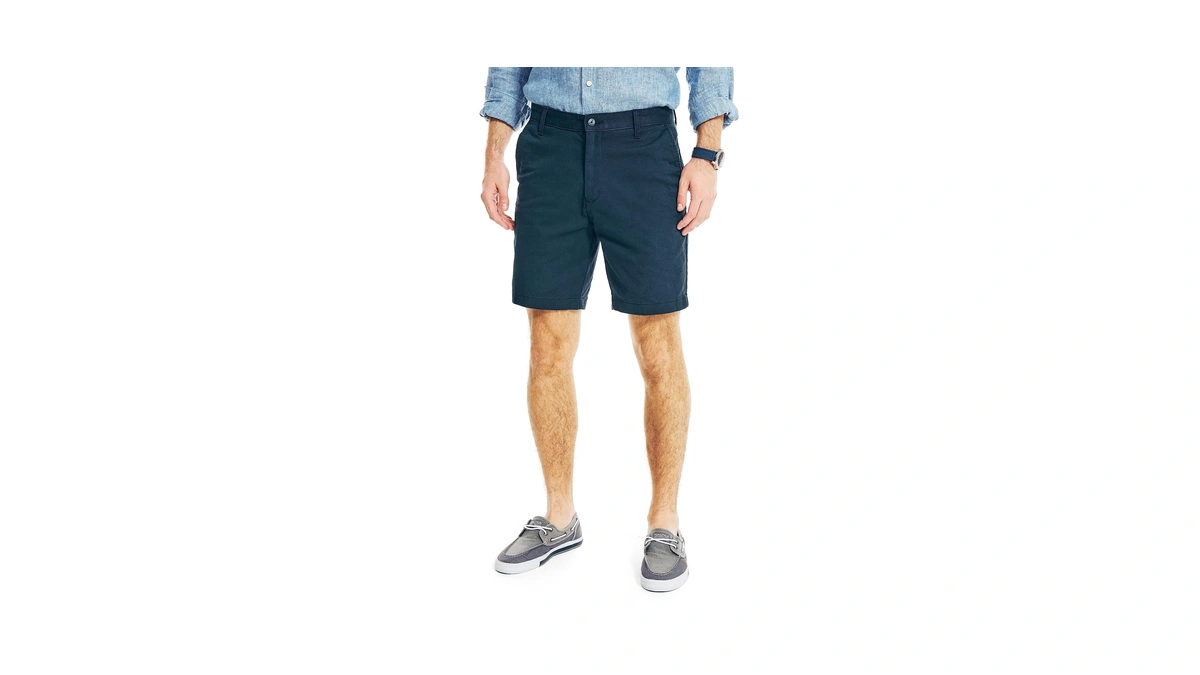 Nautica Men's Classic Fit Flat Front Stretch Solid Chino 8.5"