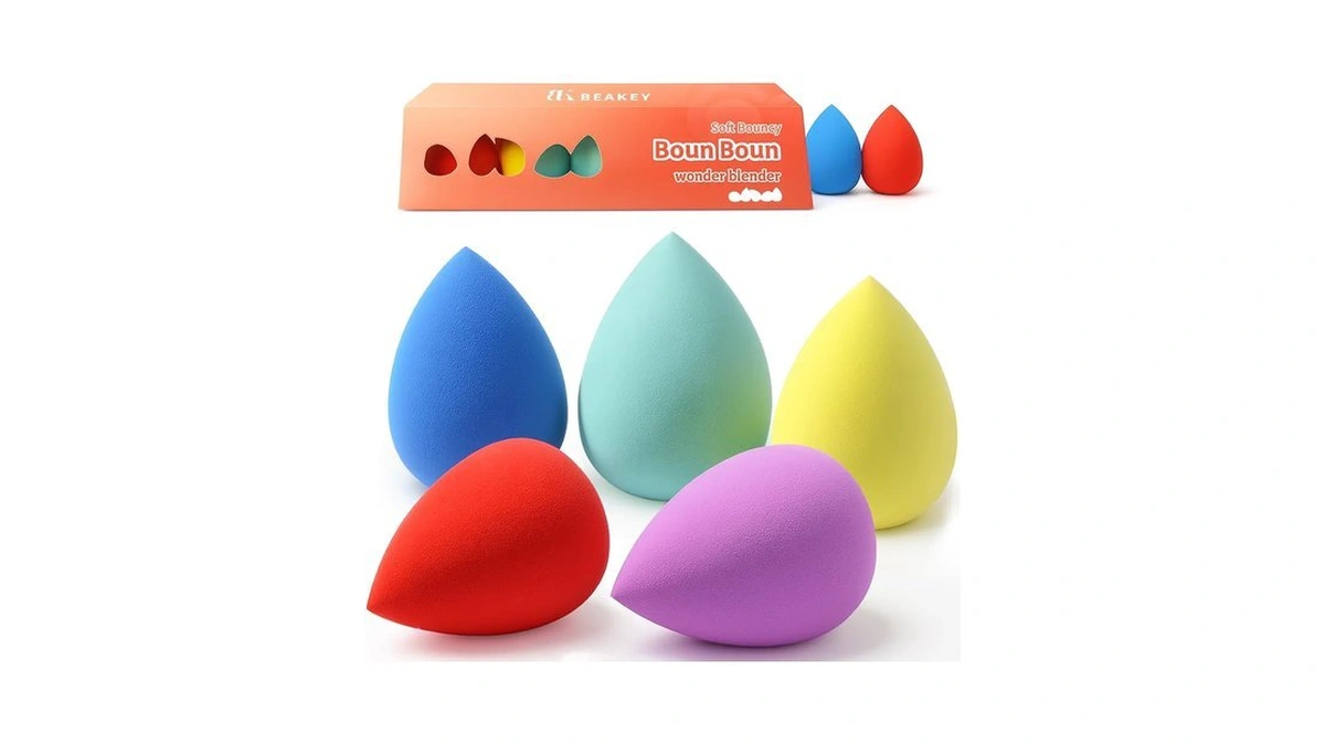 Beakey Makeup Sponge Set, 5 Pack Foundation Beauty Sponges &