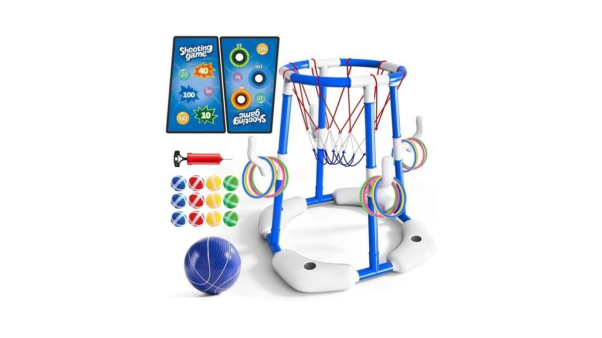 Sitodier 4-in-1 Floating Pool Basketball Hoop