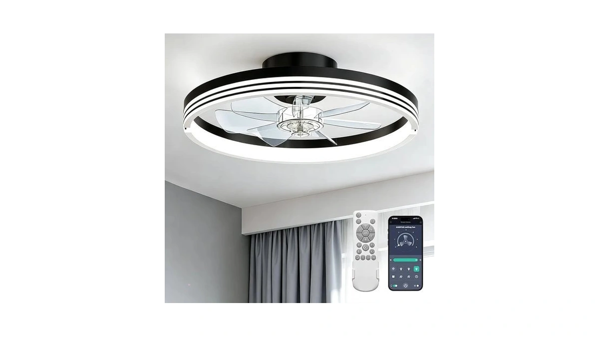 Akofun 18" Ceiling Fans With Lights And Remote, Low Profile