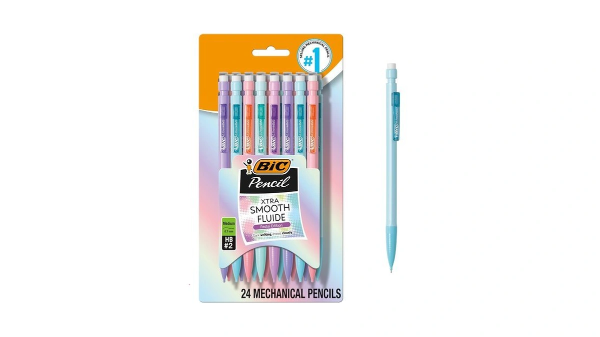 Bic Xtra-smooth Pastel Mechanical Pencils, Medium Point, 0.7mm, 24-count