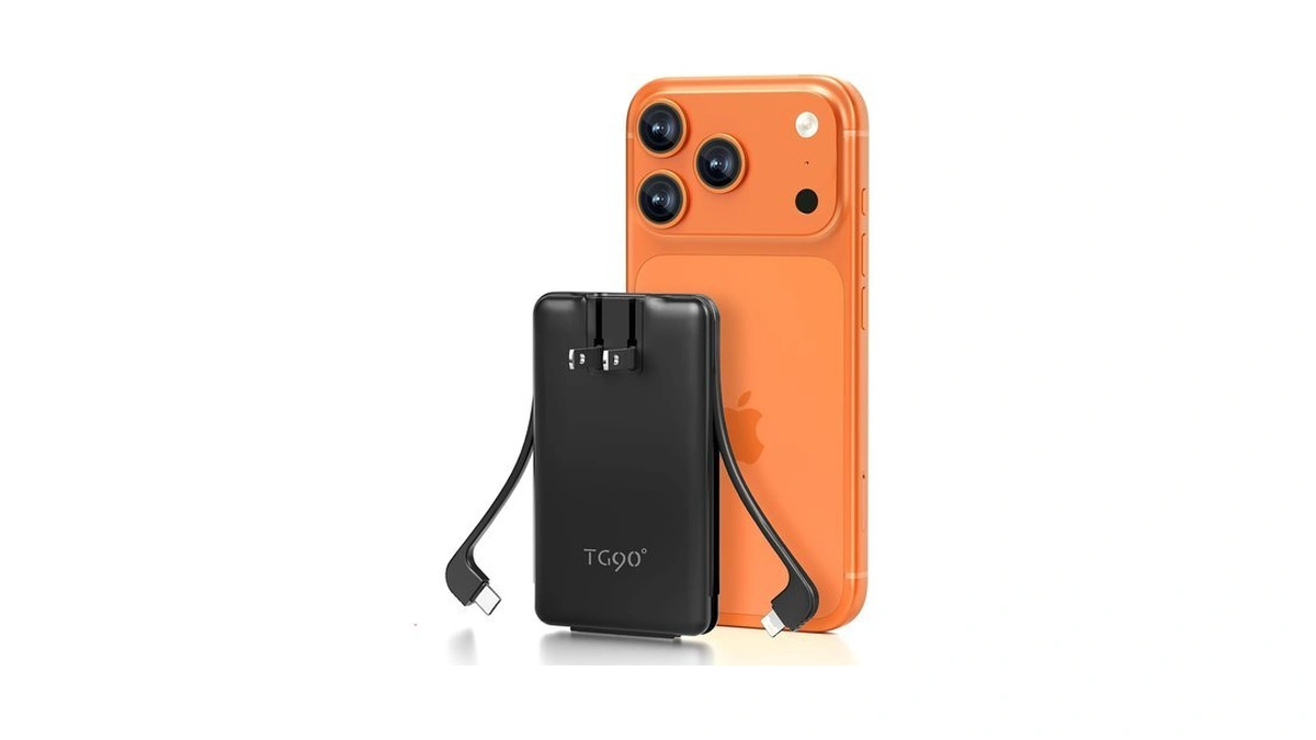 Tg90° 5000mah Ultra Slim Power Bank Built-in Ac Plug &