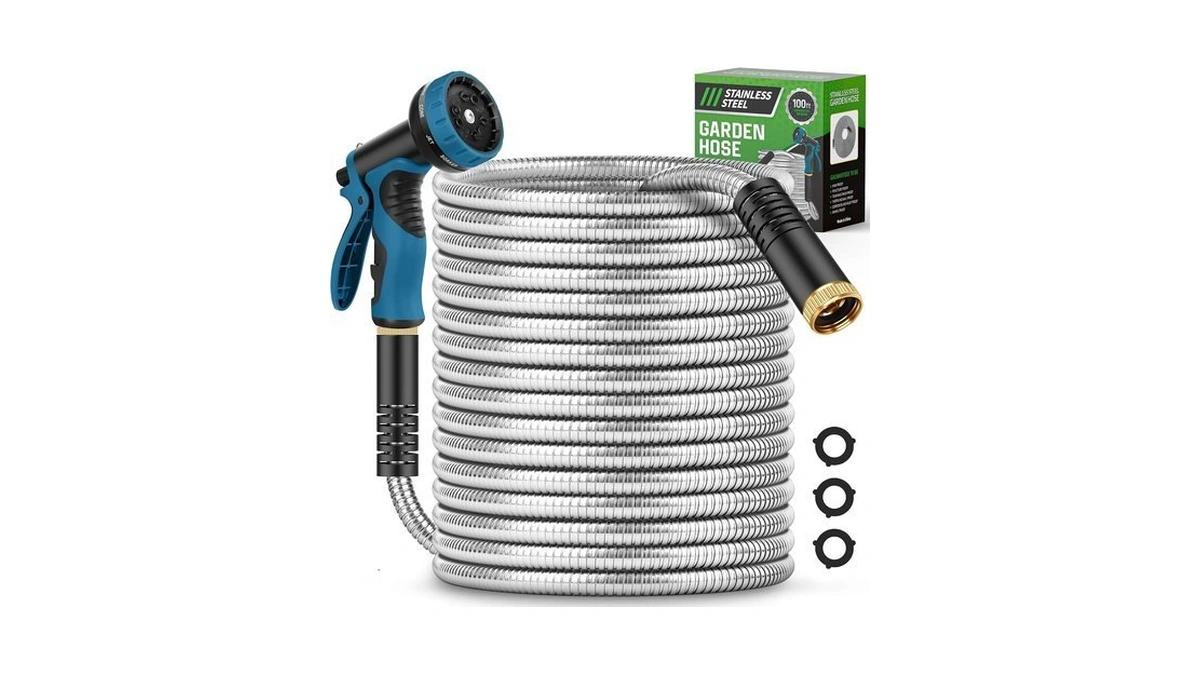 Advinski Garden Hose 100ft With 10-function Nozzle, No-kink Water Hose