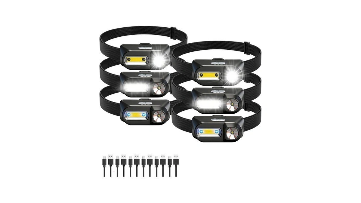 Bud K 6pack Headlamp Rechargeable, 3000 Lumen Headlamps For Adults,