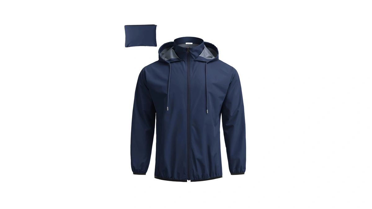 Coofandy Men Waterproof Rain Jackets Packable Lightweight Raincoat Adult Fishing
