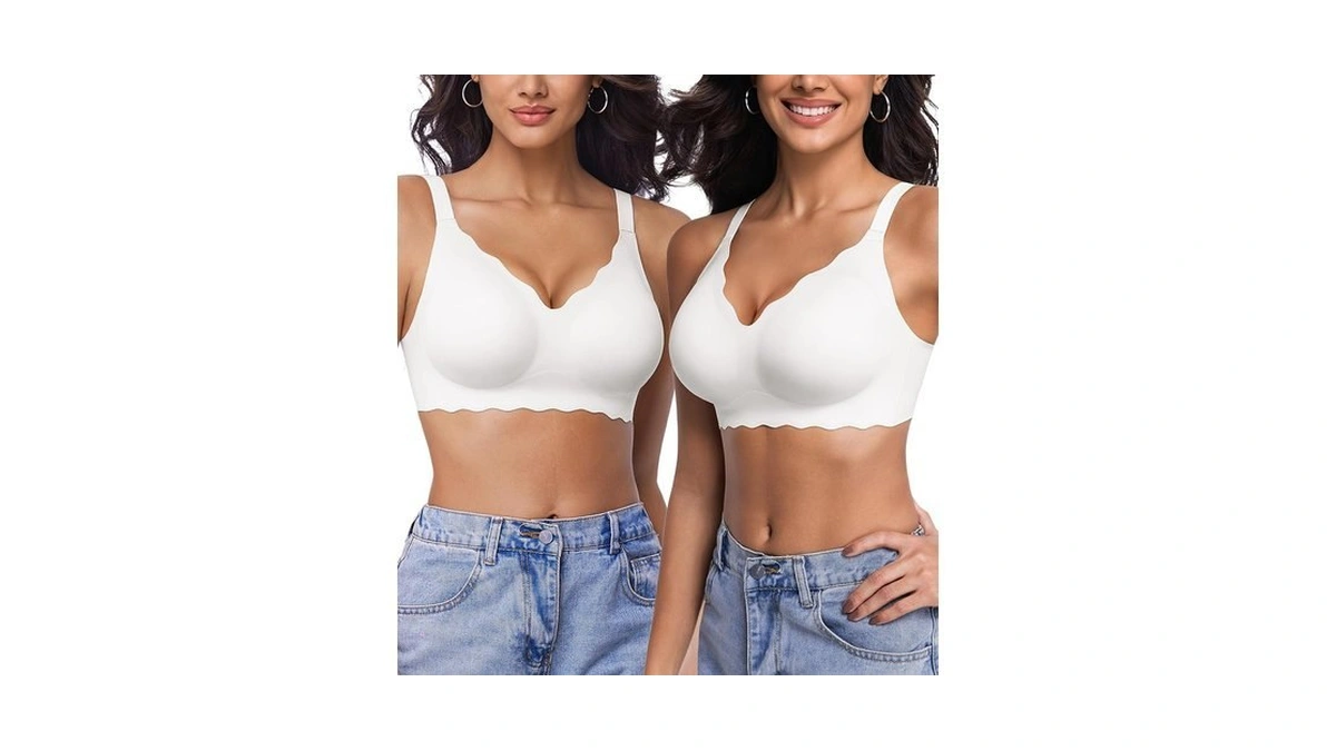 Leviace 2 Pack Wireless Jelly Bras For Women With Support,