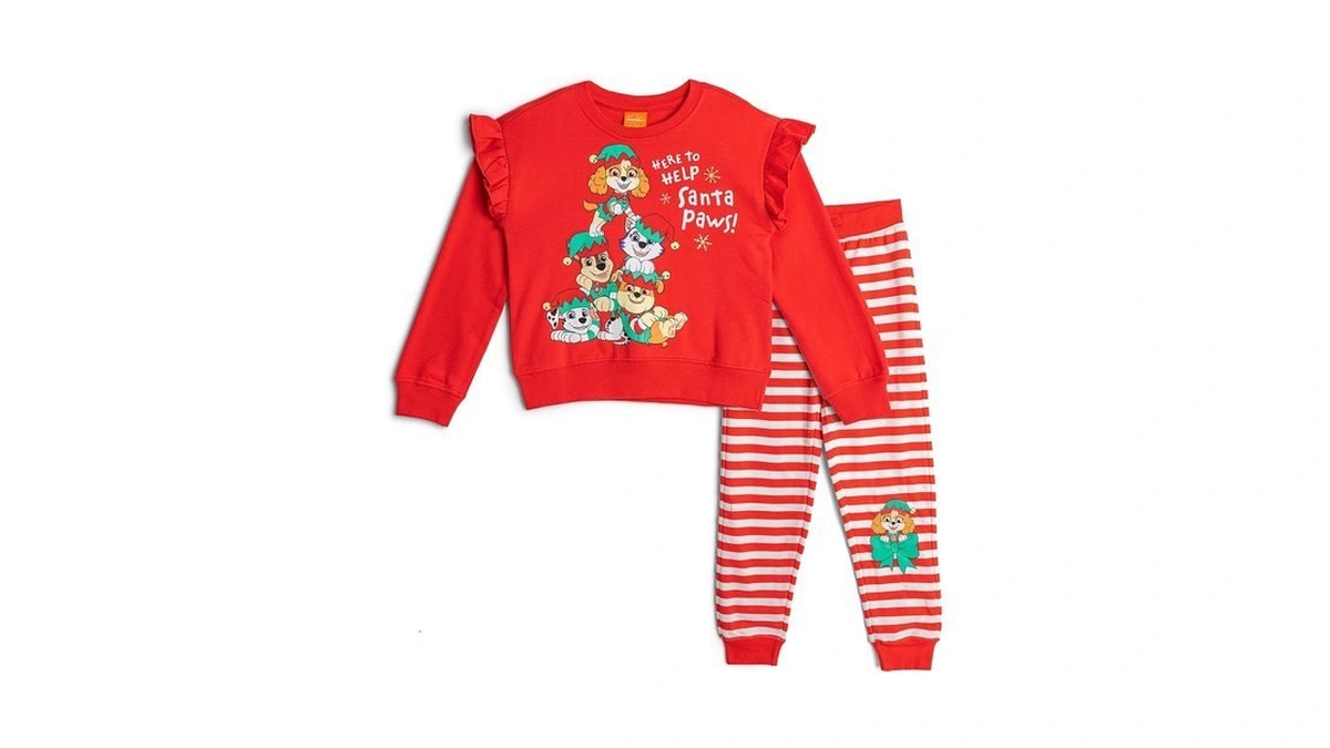 Paw Patrol Christmas Big Girls Fleece Pullover Sweatshirt And Jogger