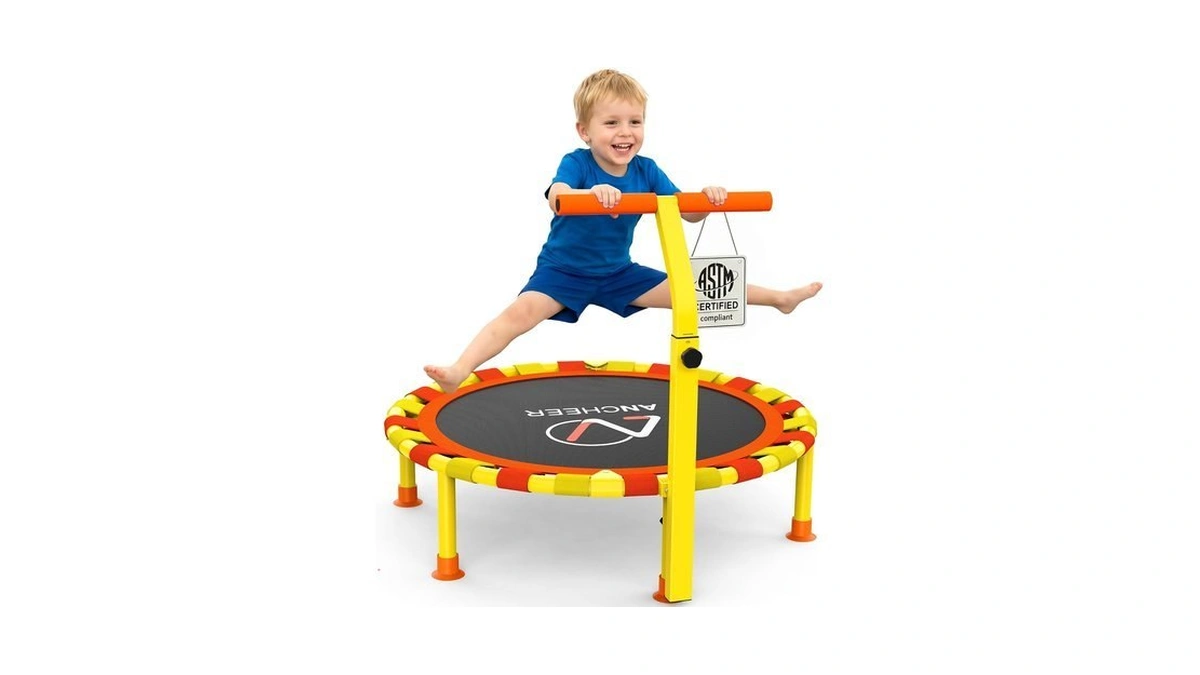 Ancheer 38'' Indoor Toddler Trampoline For Kids, Foldable With T-handle