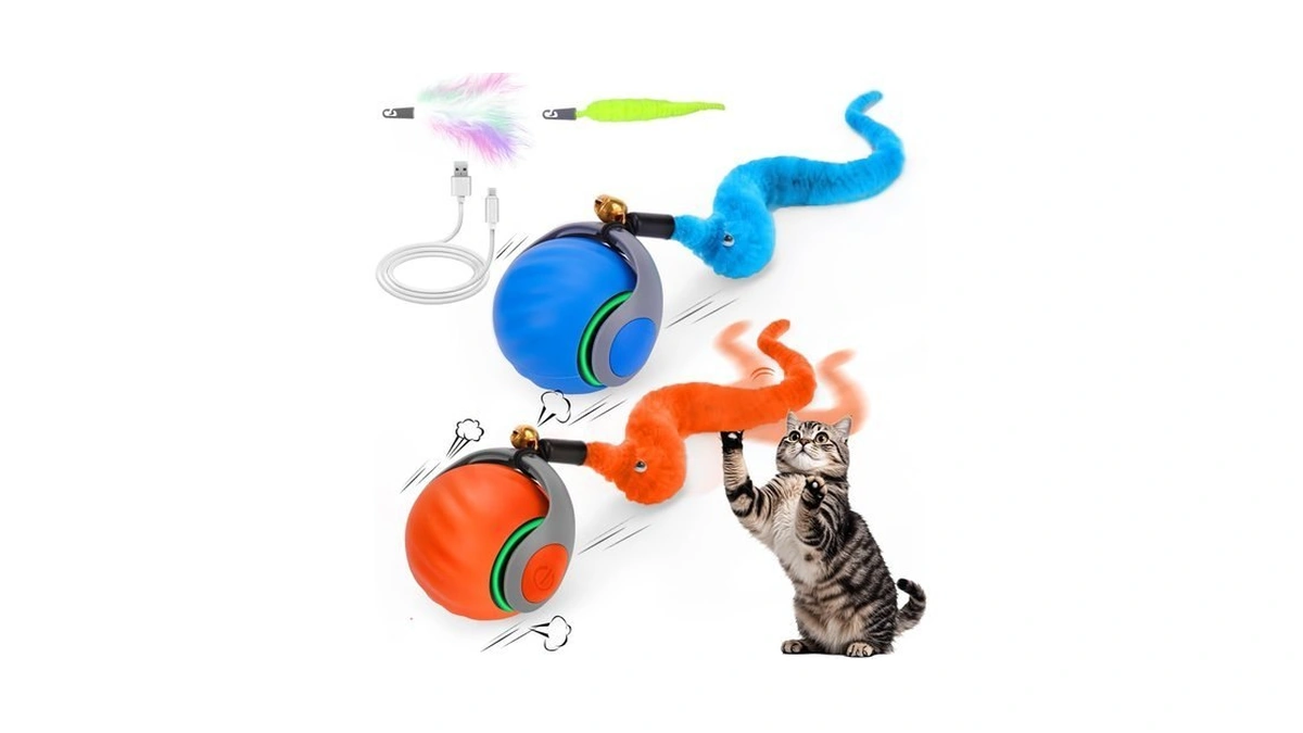 2pcs Interactive Cat Toy Ball, Rechargeable Cat Toys For Indoor