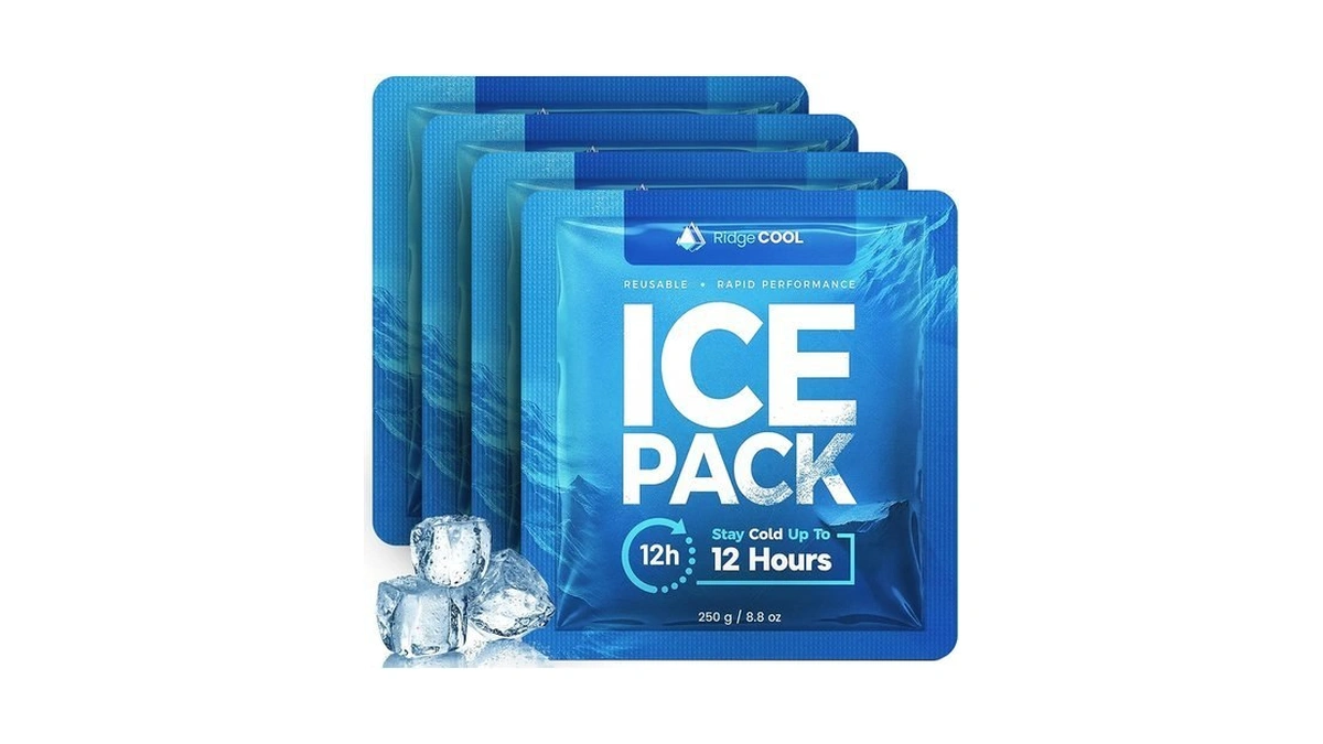 4 Pack Reusable Ice Packs For Cooler, Ice Packs For