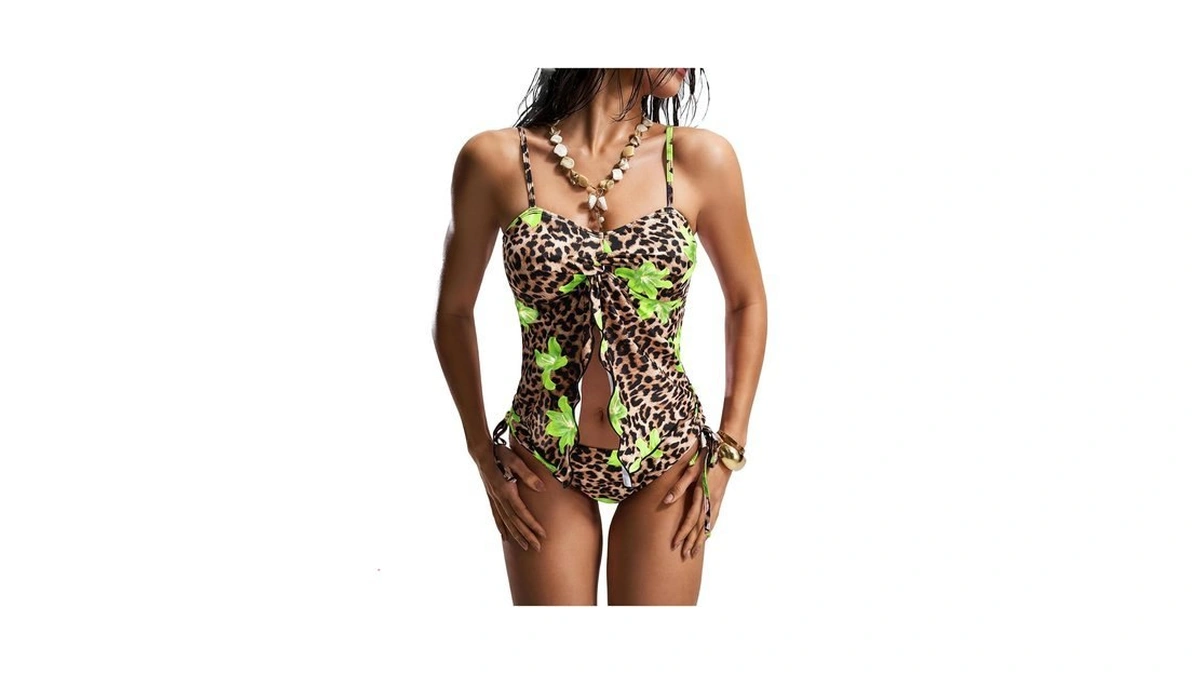 Verdusa Women's 2 Piece Leopard Cute Tankini Swimsuits Beach Outfits