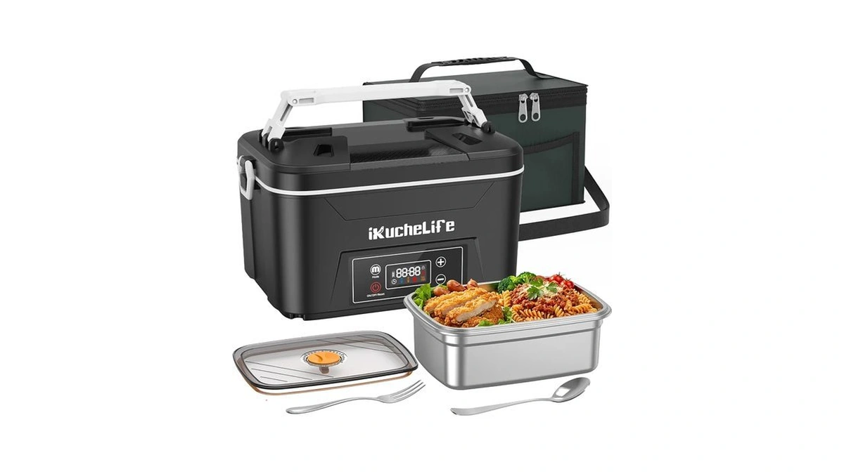 Ikuchelife 24000mah Cordless Heated Lunch Box With Digital Display, Black