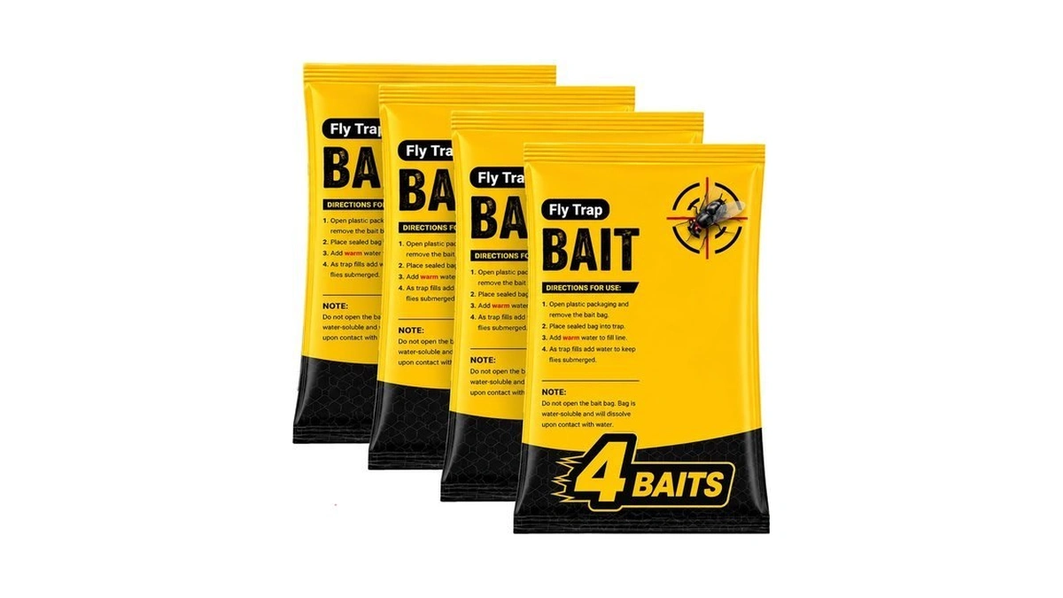 Outdoor Fly Trap Refills [set Of 4] Dissolvable Non-toxic Bait