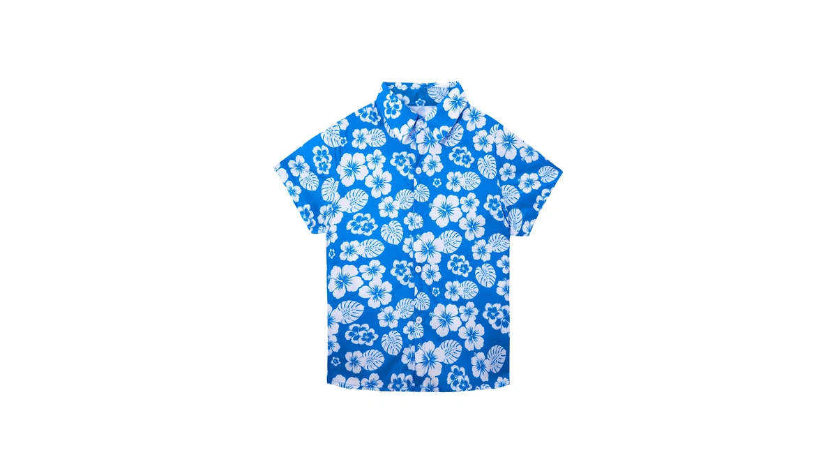 Eobekee Boys Hawaiian Shirt Kids Button Down Hawaii Beach Tops