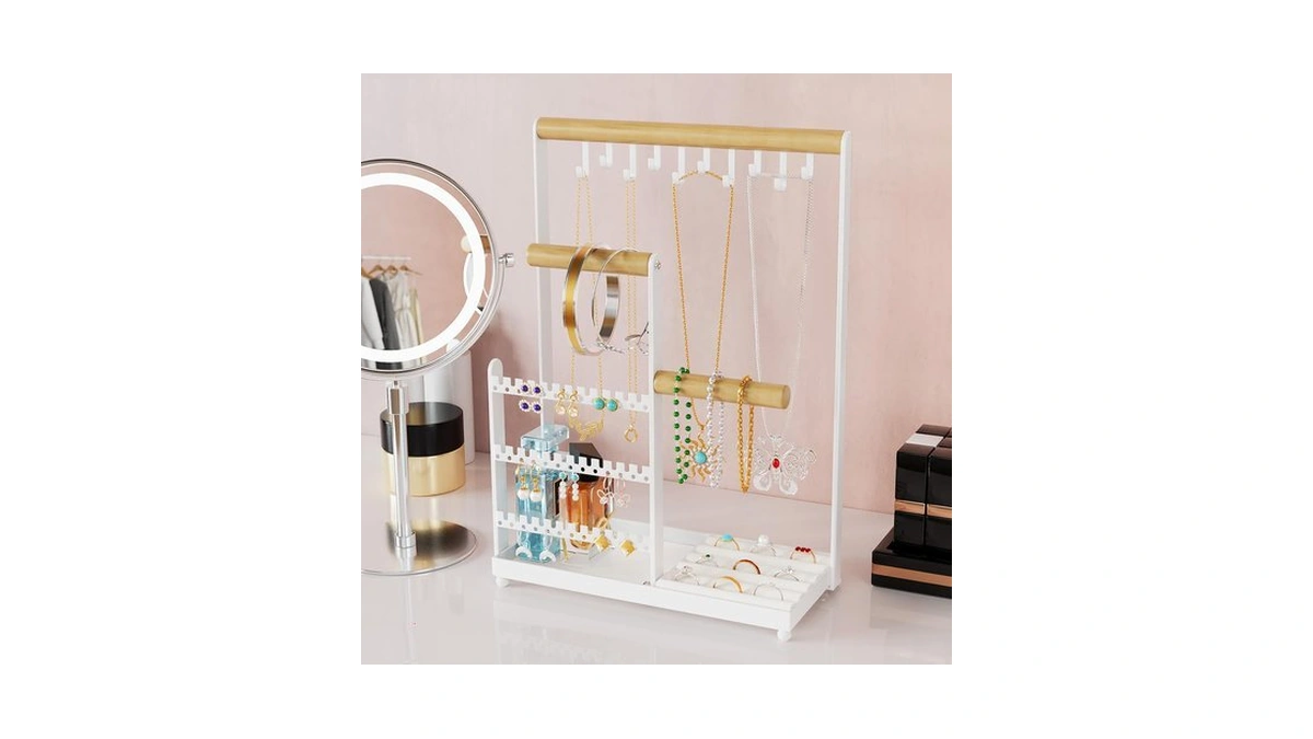 Coobest Jewelry Stand - 36 Holes Earring Holder, 6-tier Necklace