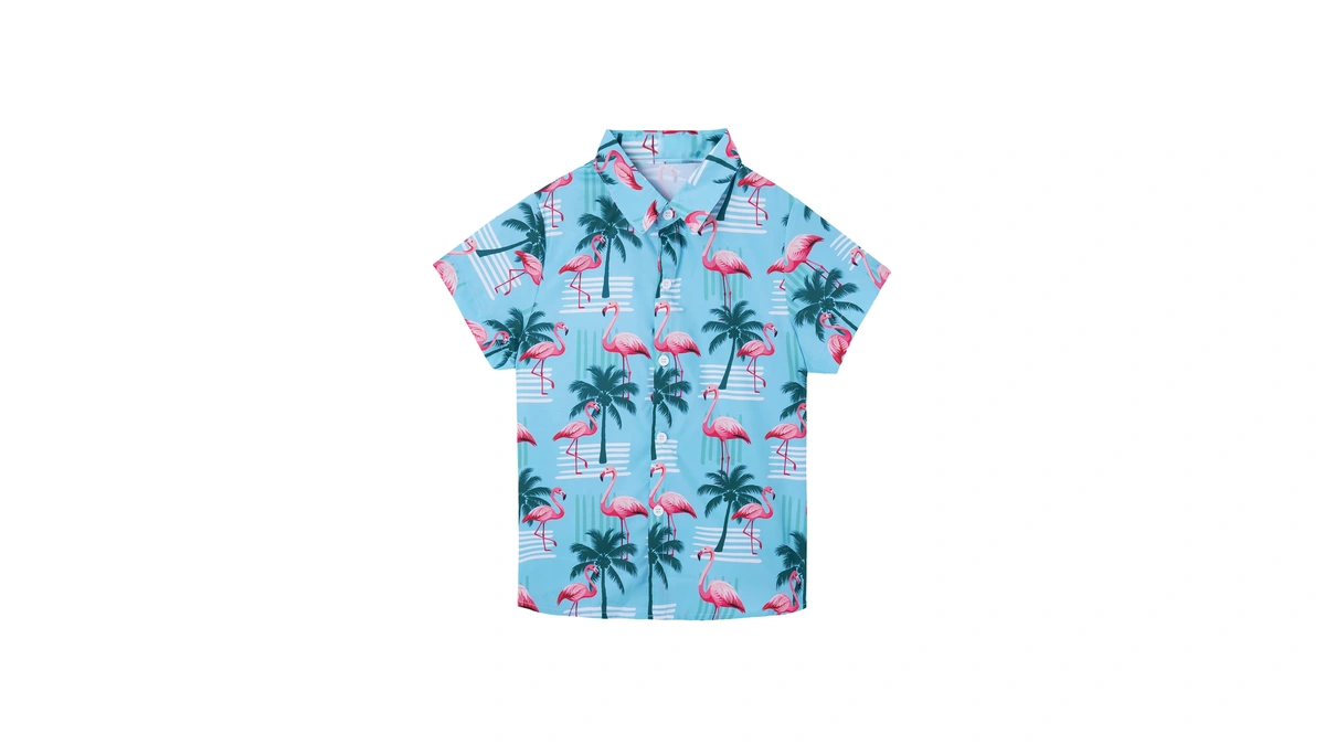 Eobekee Boys Hawaiian Shirt Kids Button Down Hawaii Beach Tops