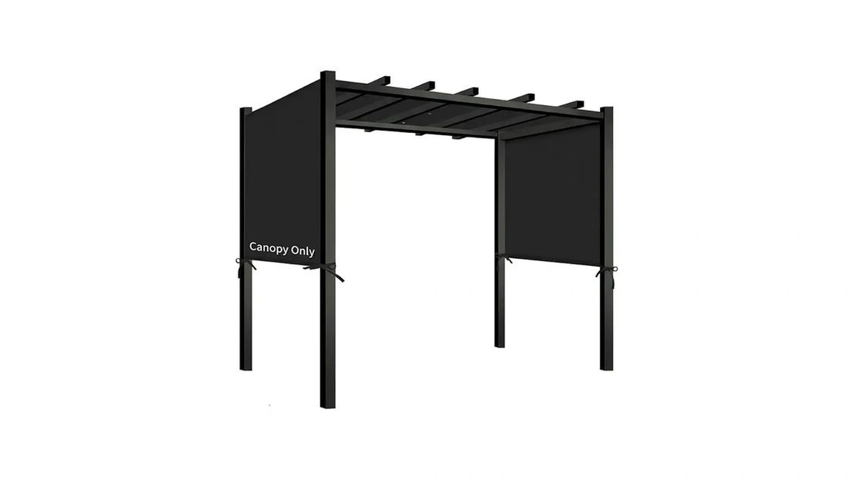 17' X 6.8' Waterproof Pergola Canopy Replacement Cover, Black